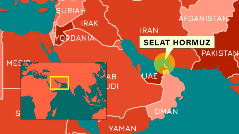 Illustrasi Selatan hormuz.